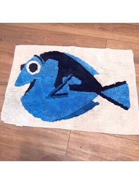 Disney Pixar Finding Nemo Dory Bath Mat rug fish Jay Franco blue white cotton